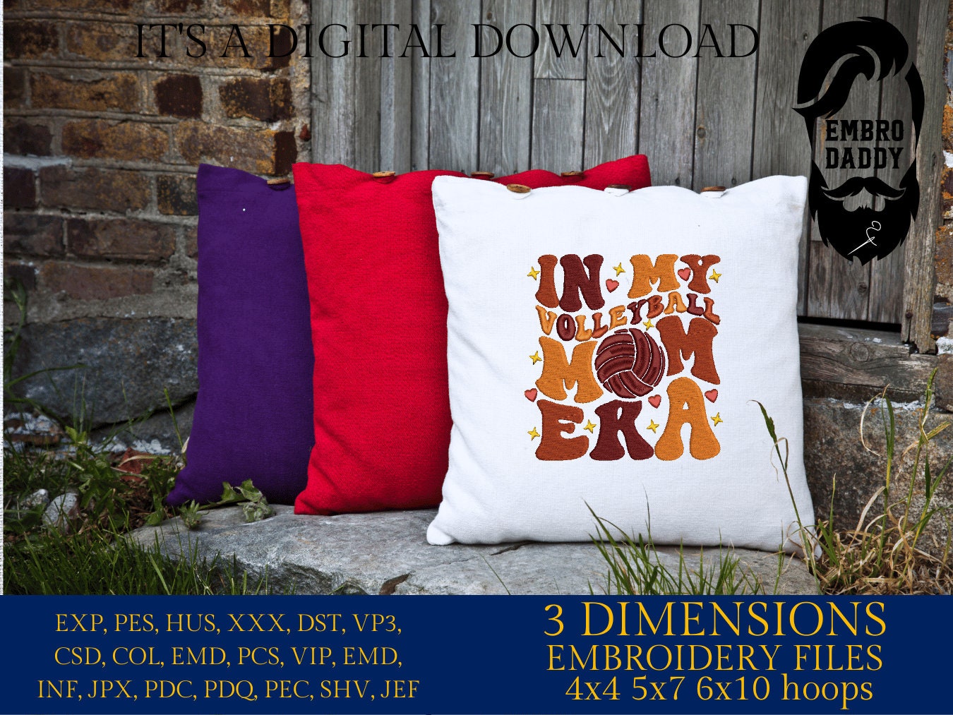 Machine Embroidery files, in my volleyball mom era, embroidery files, PES, xxx, hus & more, embroidery files