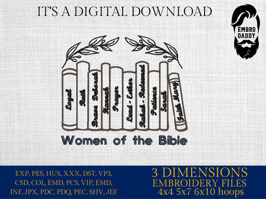 Machine Embroidery files, Women of the Bible, PES, DST, xxx, hus & more