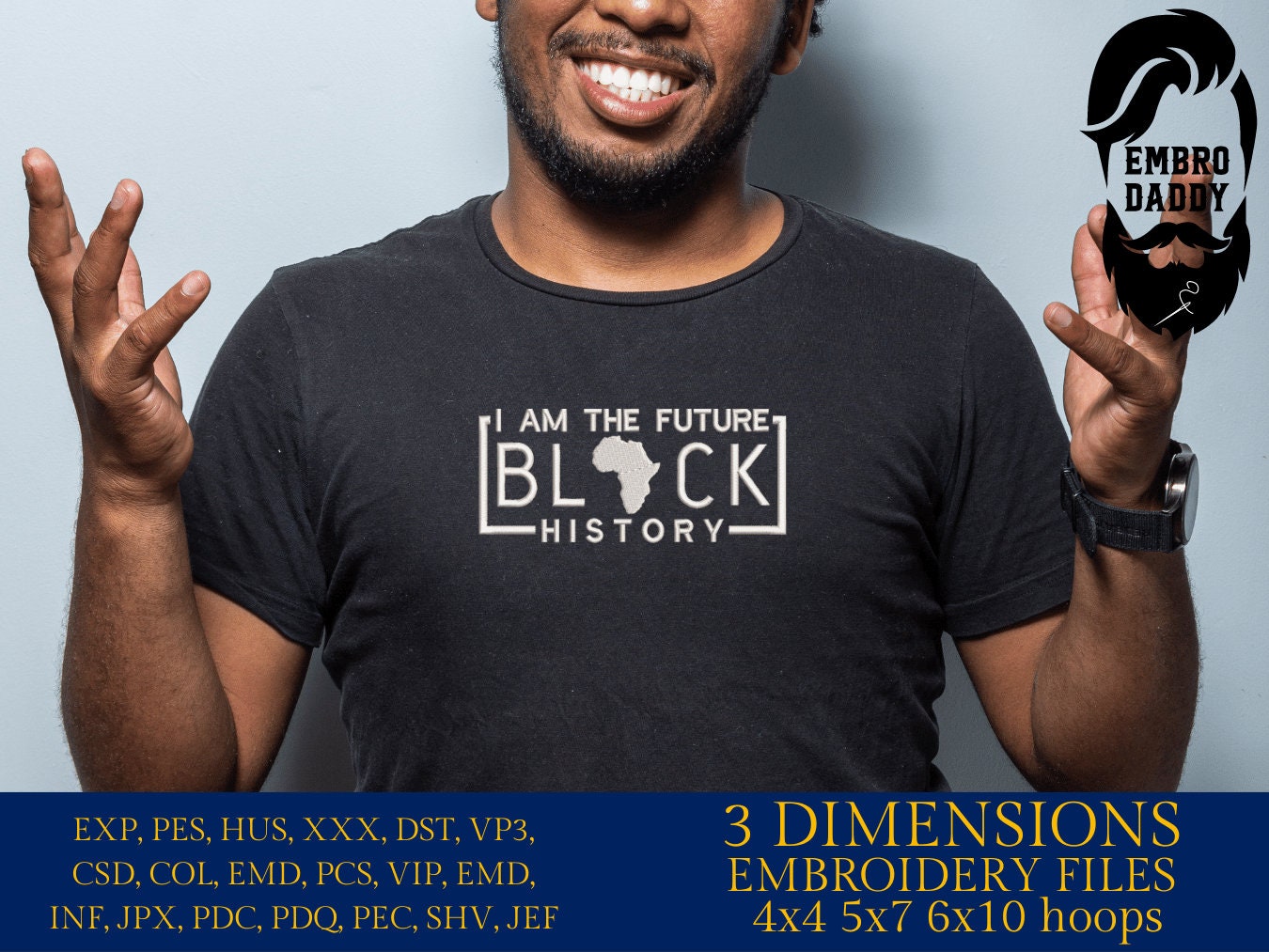 Machine Embroidery files, I am the future Black History, PES, xxx, hus & more, embroidery files