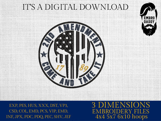 Machine Embroidery files, American Flag, 1776, skull, badass, PES, dst, xxx hus & more