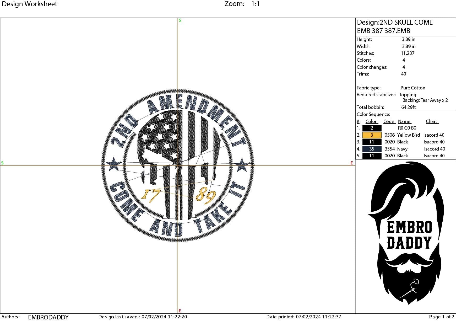 Machine Embroidery files, American Flag, 1776, skull, badass, PES, dst, xxx hus & more