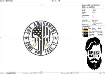 Machine Embroidery files, American Flag, 1776, skull, badass, PES, dst, xxx hus & more