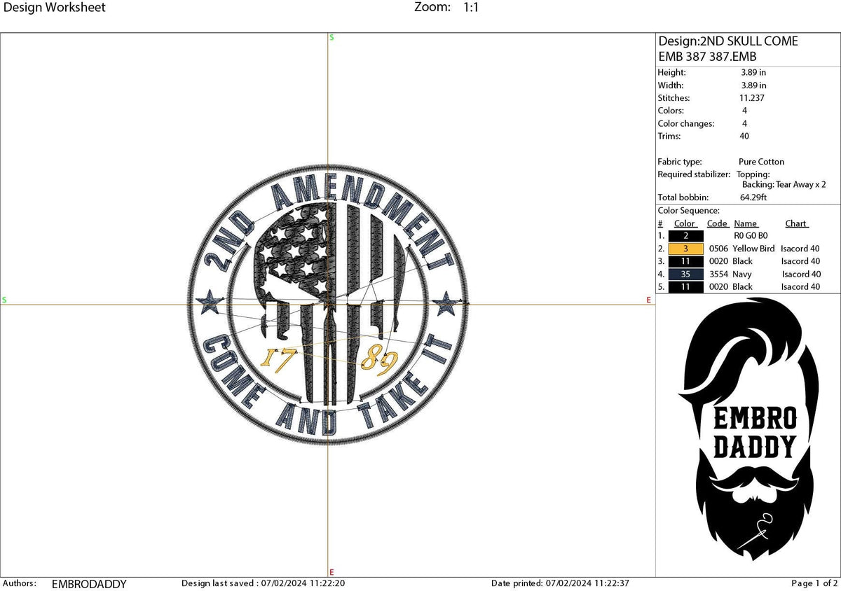 Machine Embroidery files, American Flag, 1776, skull, badass, PES, dst, xxx hus & more
