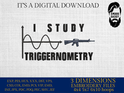 Machine Embroidery files, I study triggernometry, PES, xxx, hus & more