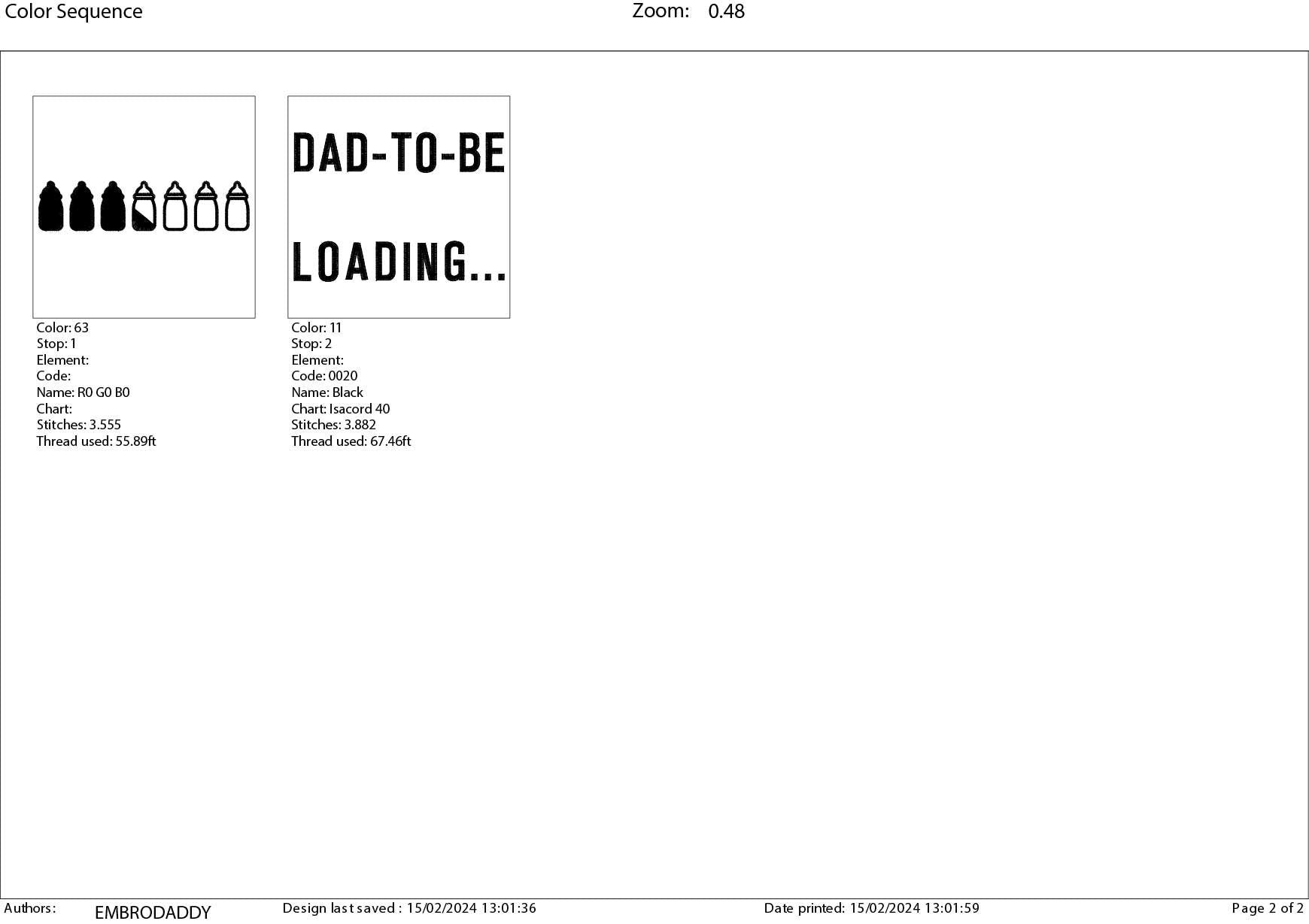 Machine embroidery files, dad to be loading...., PES, DST, hus & more