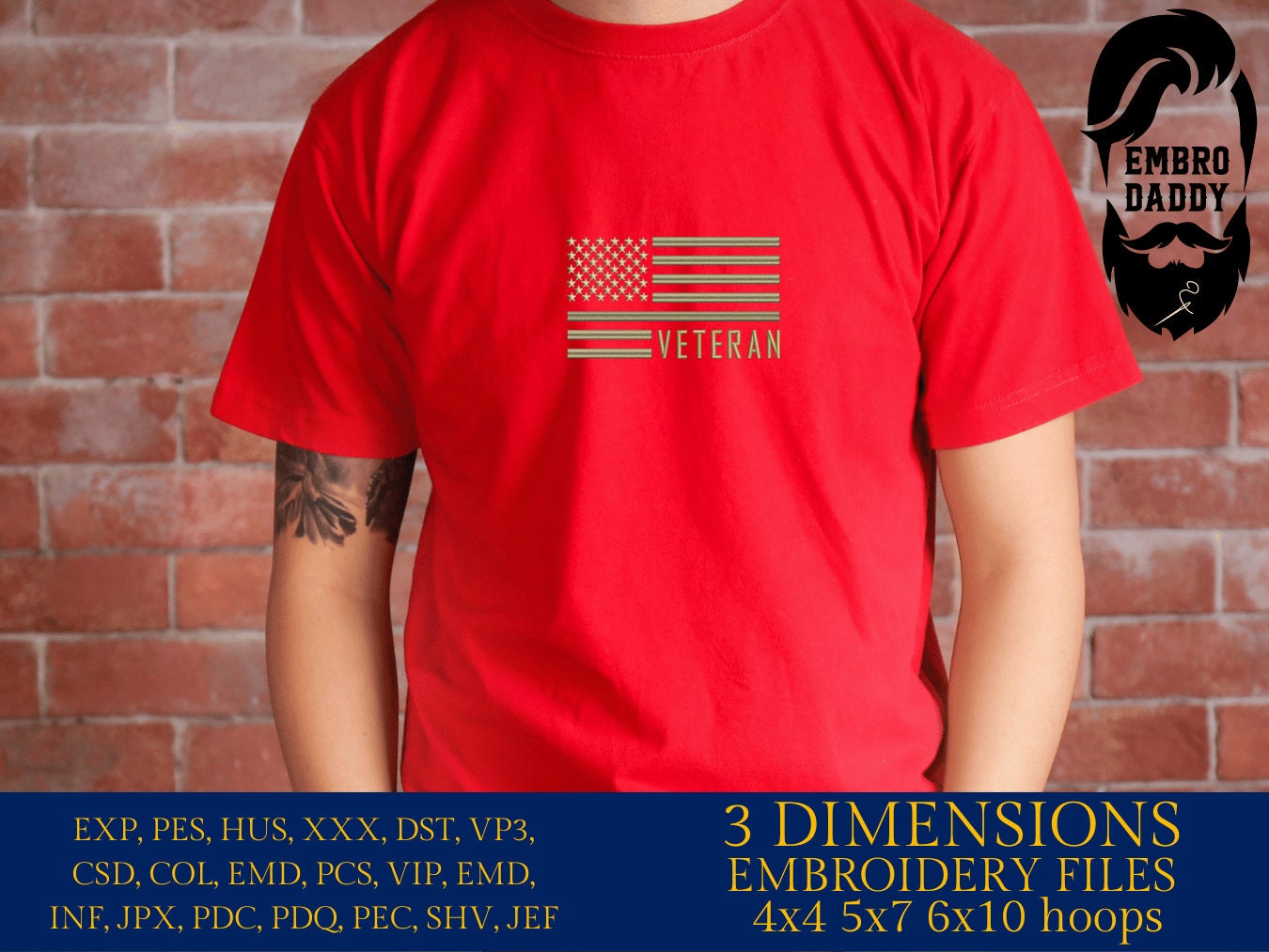 Machine Embroidery files, American Flag, veteran, PES, dst, xxx hus & more