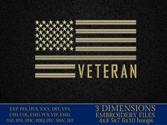 Machine Embroidery files, American Flag, veteran, PES, dst, xxx hus & more