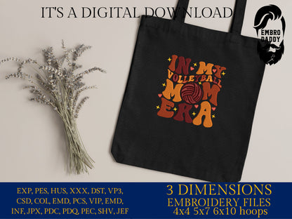 Machine Embroidery files, in my volleyball mom era, embroidery files, PES, xxx, hus & more, embroidery files