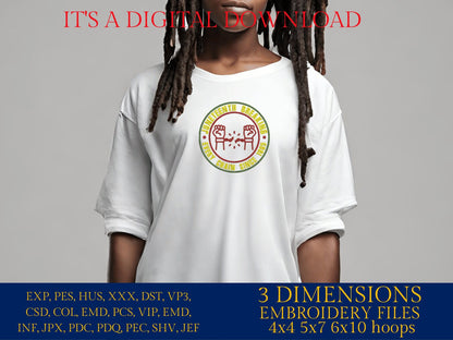 Machine Embroidery files, Juneteenth Breaking every chain since 1865, PES, hus, dst, vp3 & more