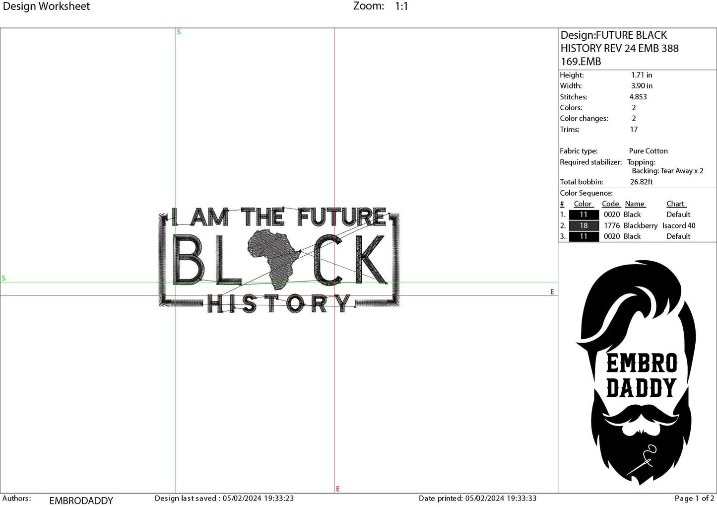 Machine Embroidery files, I am the future Black History, PES, xxx, hus & more, embroidery files