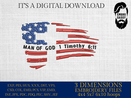 Machine Embroidery files, USA flag, Man Of God, PES, DST, xxx, hus & more