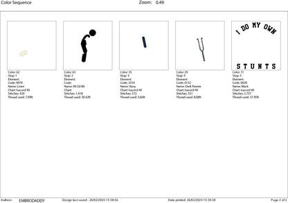 Machine Embroidery files, I Do All My Own Stunts, Broken Leg, Funny Injury, Cute Birthday Gift, Surgery, Get Well PES, DST, xxx, hus & more