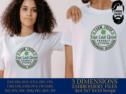 Machine Embroidery files, Four Leaf Clover, St. Patrick day, PES, DST, xxx, hus & more