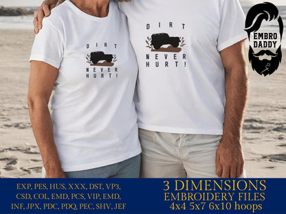 Machine Embroidery files, dirt never hurt!, dst, PES, xxx, hus & more