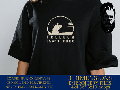 Machine Embroidery files, freedom isn't free, PES, DST, xxx, hus & more