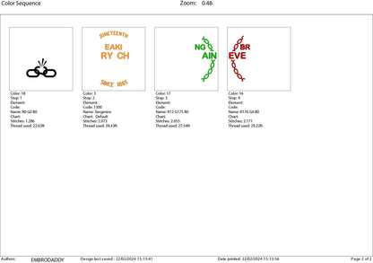 Machine Embroidery files, Juneteenth Breaking every chain since 1865, PES, hus, dst, vp3 & more