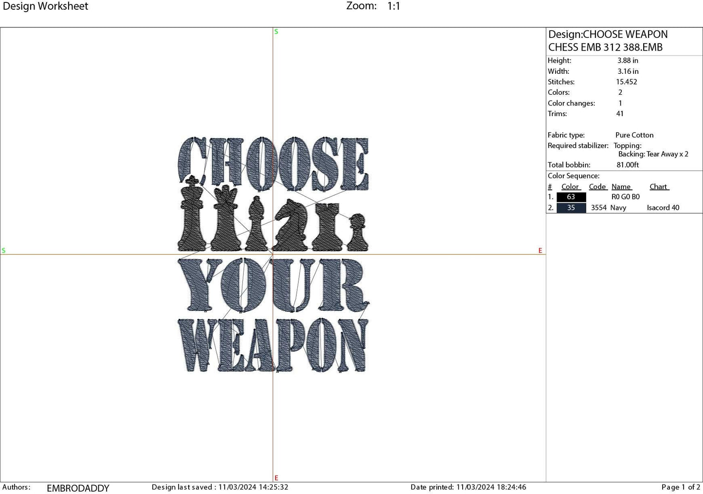 Machine Embroidery files, Choose your weapon, Chess, PES, xxx, hus & more, fan embroidery files