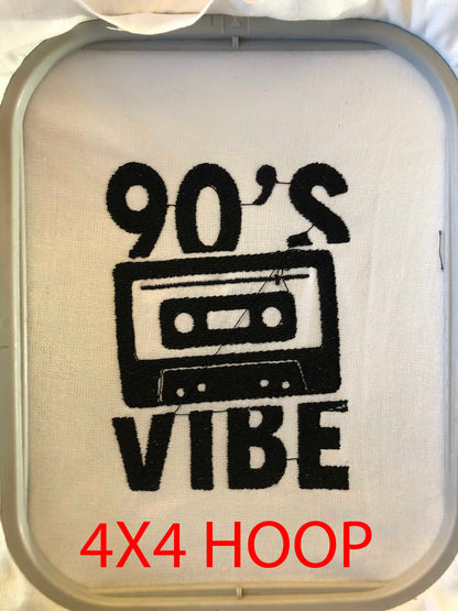 Machine Embroidery files, 90s, nineties, cassette, vibe, music, PES, xxx, hus & more, fan embroidery files
