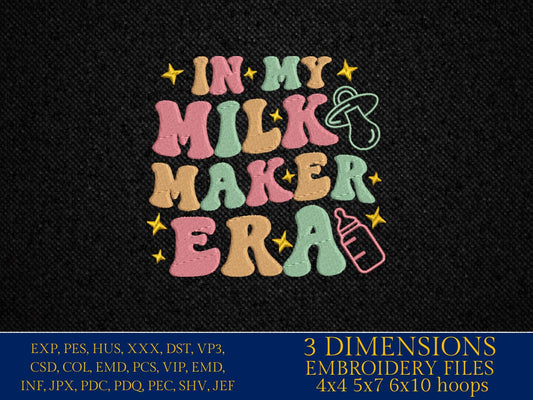 Machine Embroidery files, in my milk maker era, embroidery files, PES, xxx, hus & more, embroidery files