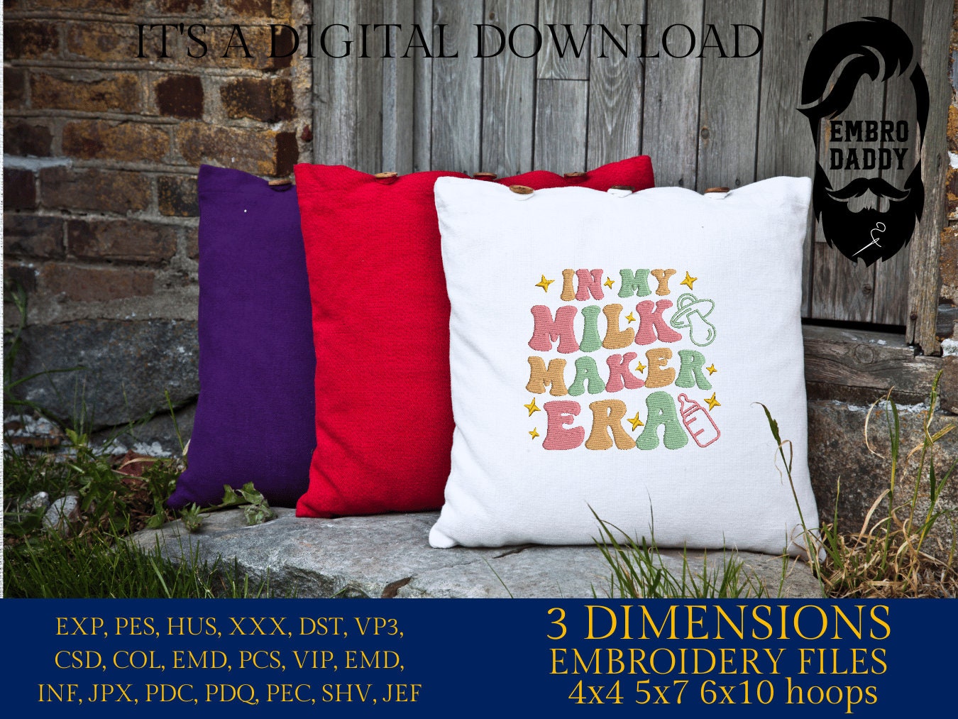 Machine Embroidery files, in my milk maker era, embroidery files, PES, xxx, hus & more, embroidery files