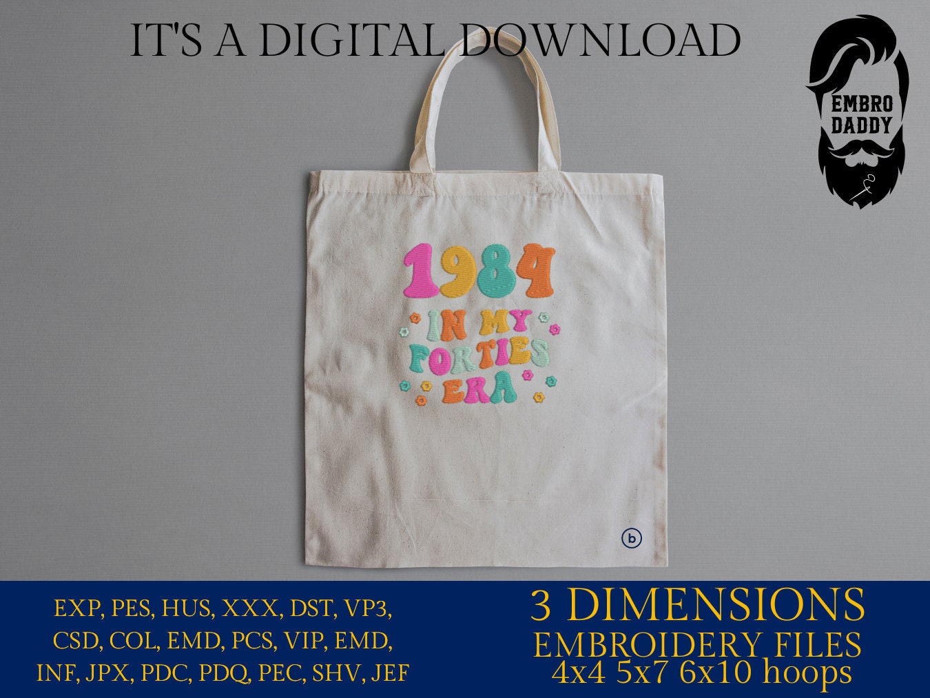 Machine Embroidery files, 1984 in my forties era, embroidery files, PES, xxx, hus & more, embroidery files