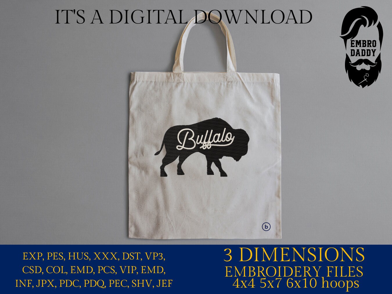Machine Embroidery files, buffalo, football, PES, dst, xxx, hus & more