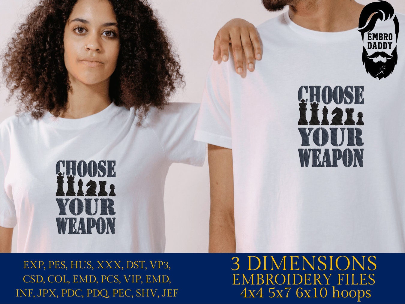 Machine Embroidery files, Choose your weapon, Chess, PES, xxx, hus & more, fan embroidery files