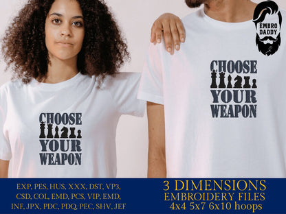 Machine Embroidery files, Choose your weapon, Chess, PES, xxx, hus & more, fan embroidery files