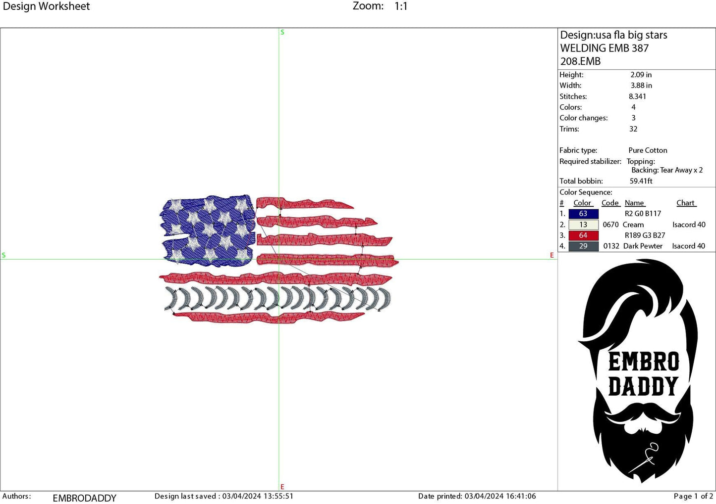 Machine Embroidery files, USA flag, Welding Pattern, Welding Pool , PES, DST, xxx, hus & more