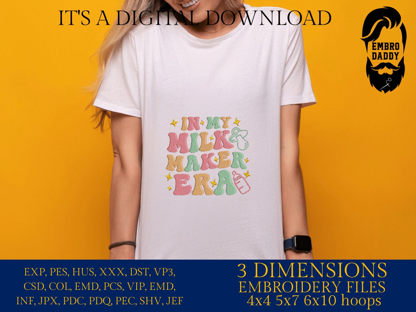 Machine Embroidery files, in my milk maker era, embroidery files, PES, xxx, hus & more, embroidery files