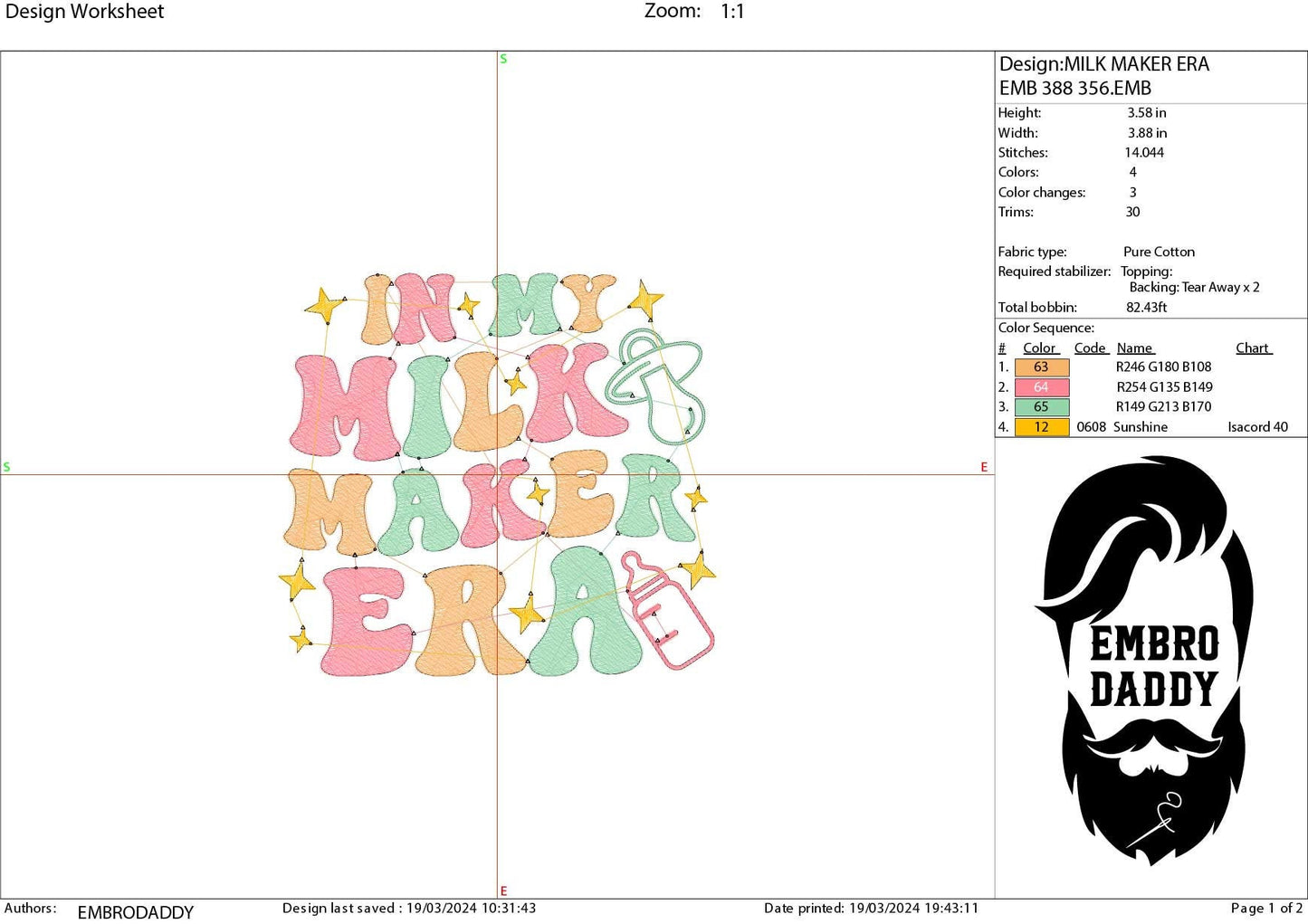 Machine Embroidery files, in my milk maker era, embroidery files, PES, xxx, hus & more, embroidery files