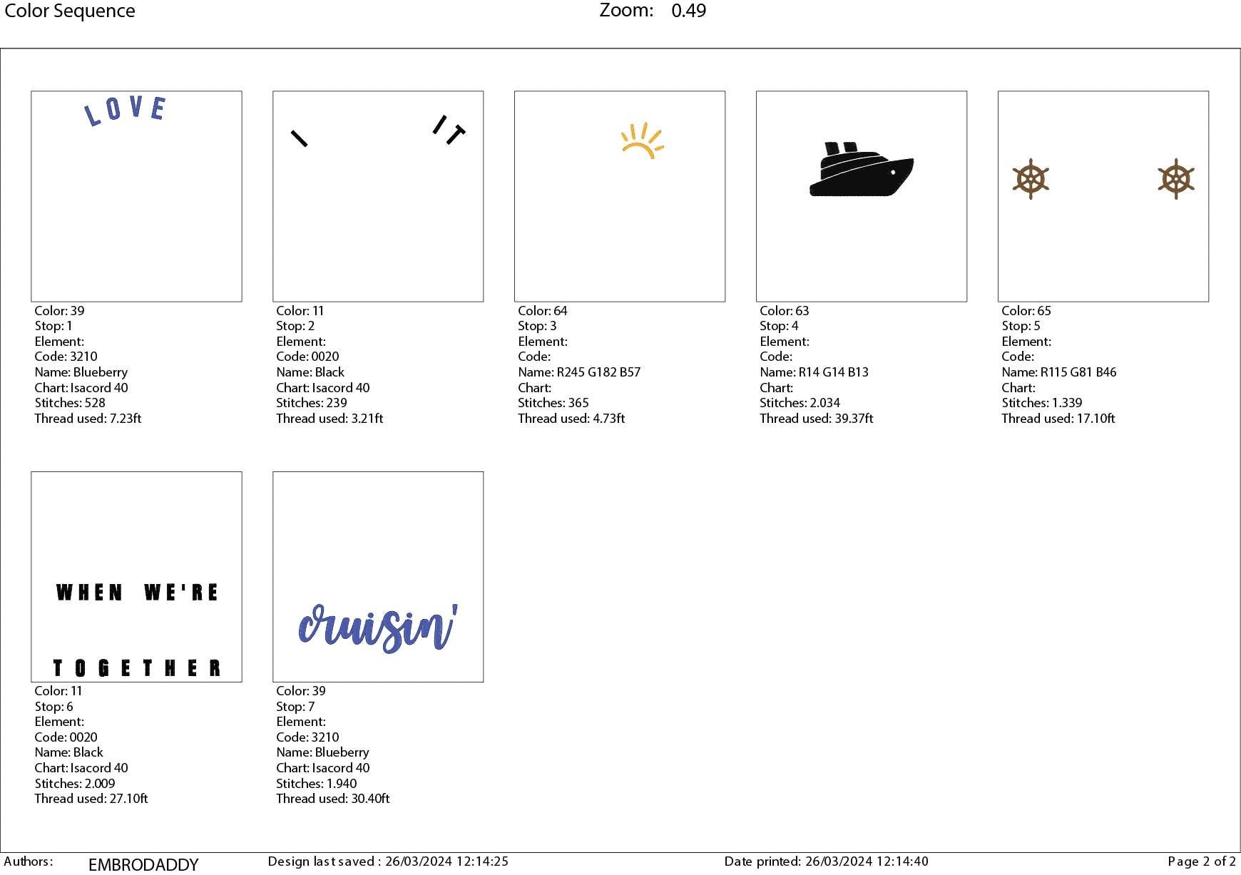 Machine Embroidery files, I love it when we're cruising together, DST, PES, xxx, hus & more