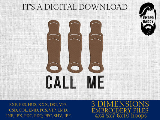 Machine Embroidery files, call me, duck hunting, PES, DST, xxx, hus & more,