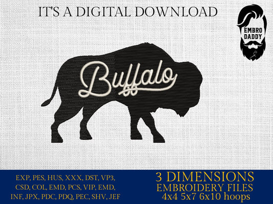 Machine Embroidery files, buffalo, football, PES, dst, xxx, hus & more