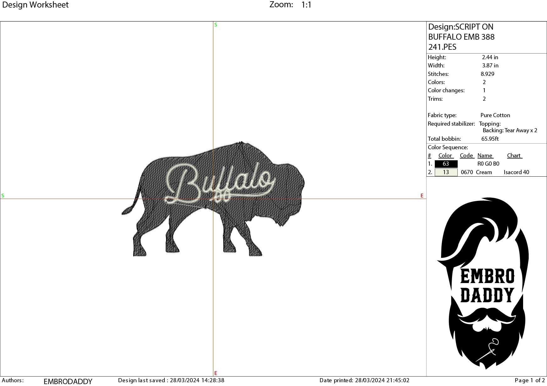 Machine Embroidery files, buffalo, football, PES, dst, xxx, hus & more