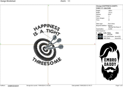 Machine Embroidery files, darts, happiness, funny, PES, DST, hus & more