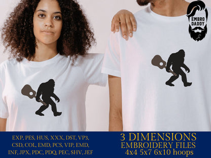 Machine Embroidery files, Bigfoot guitar, Bigfoot pes, Big Foot, Yeti, Sasquatch PES, xxx, hus & more