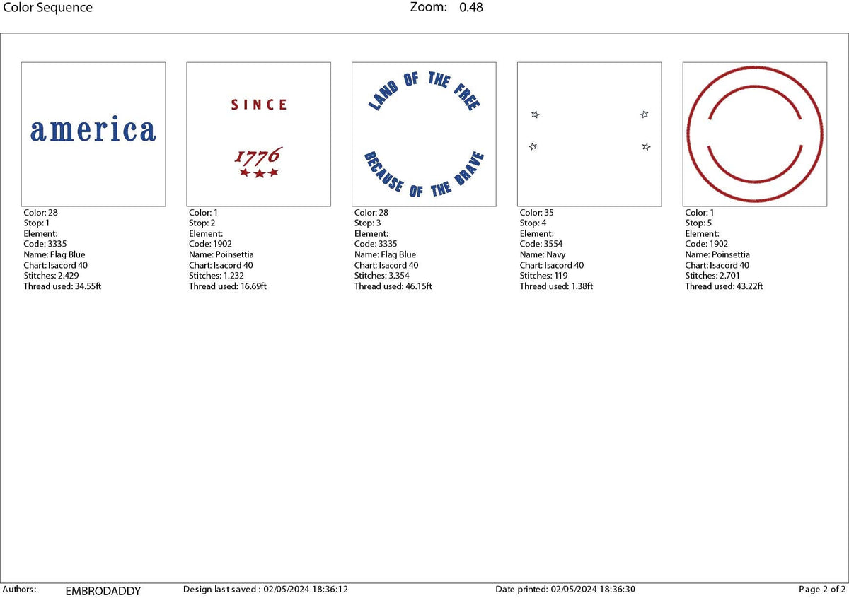 Machine Embroidery files, America land of the free sice 1776, PES, xxx, hus, dst & more