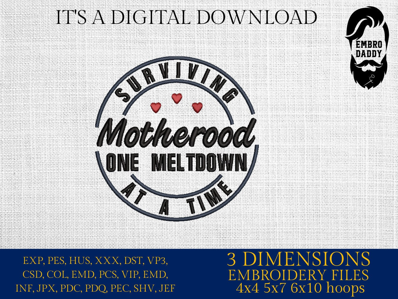 Machine Embroidery files, surviving motherhood one meltdown at a time, DST, PES, xxx hus & more