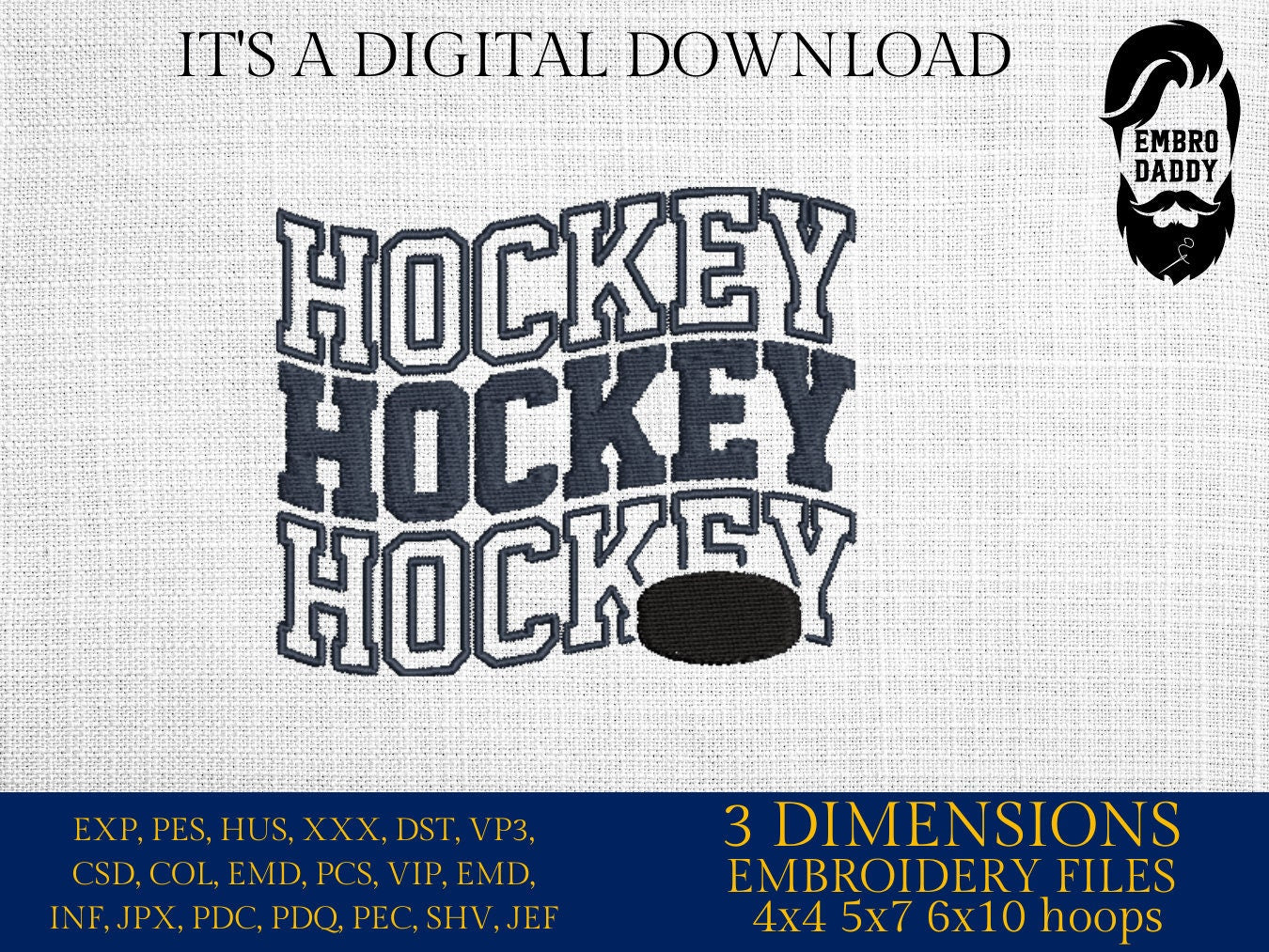 Machine Embroidery files, HOCKEY, DST, PES, xxx, hus & more
