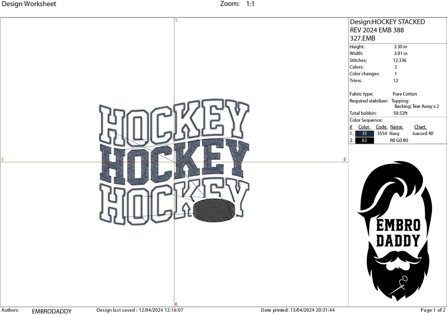 Machine Embroidery files, HOCKEY, DST, PES, xxx, hus & more