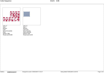 Machine Embroidery files, fish USA flag, American Flag, PES, DST, xxx, hus & more
