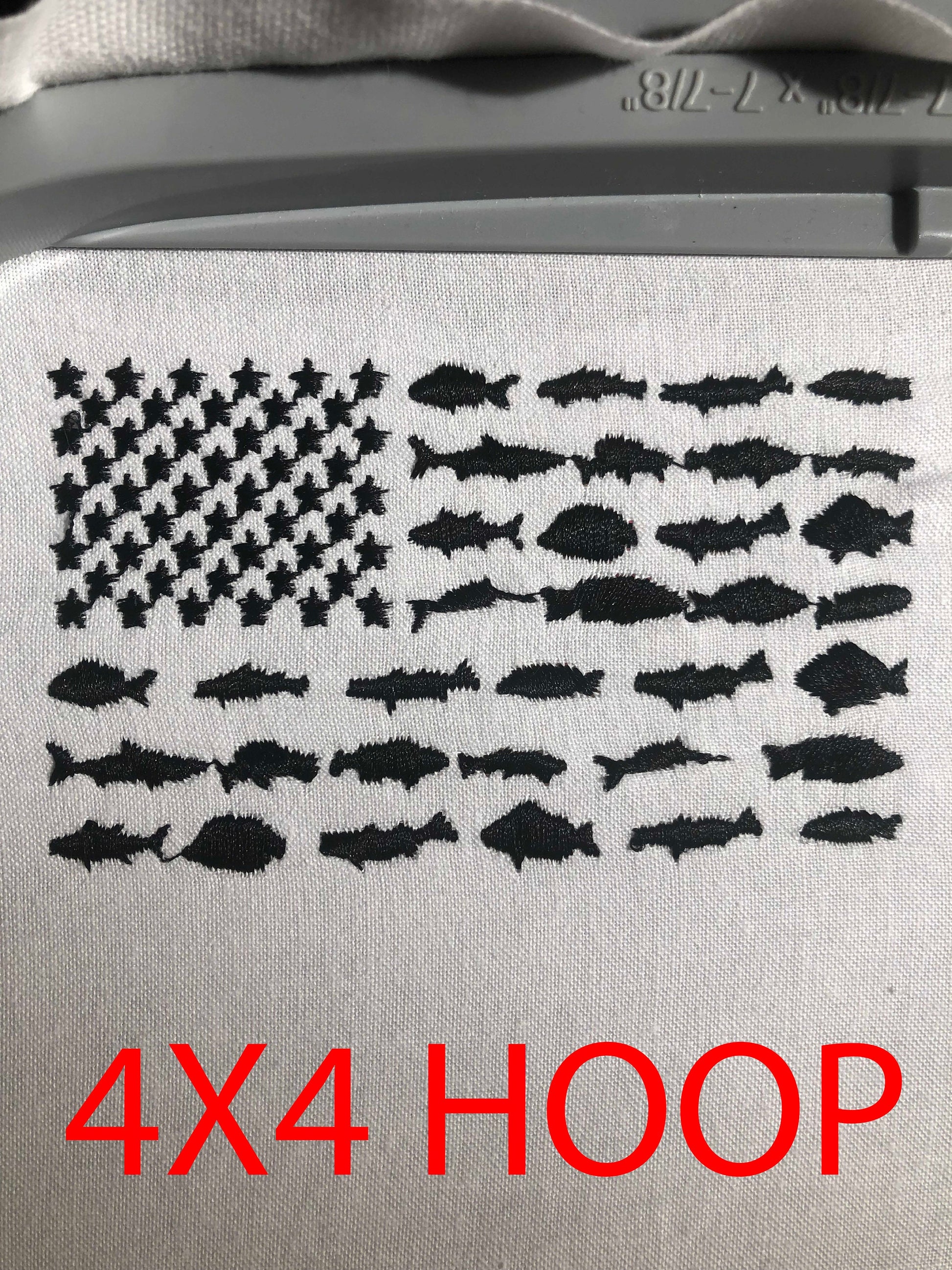 Machine Embroidery files, fish USA flag, American Flag, PES, DST, xxx, hus & more