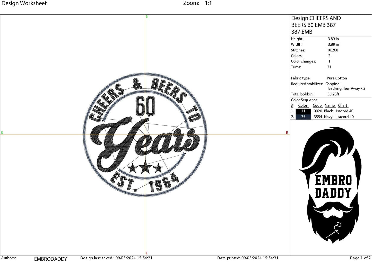 Machine Embroidery files, Cheer and beers to 60 years, birthday funny embroidery files, gift idea PES, xxx, hus & more