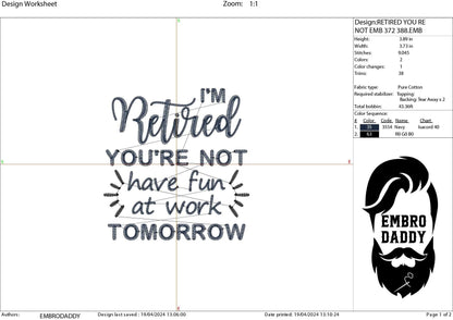 Machine Embroidery files, I'm retired, PES, DST, hus & more