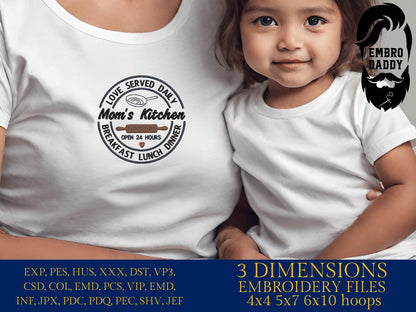 Machine Embroidery files, Mom's Kitchen , PES, DST, xxx, hus & more