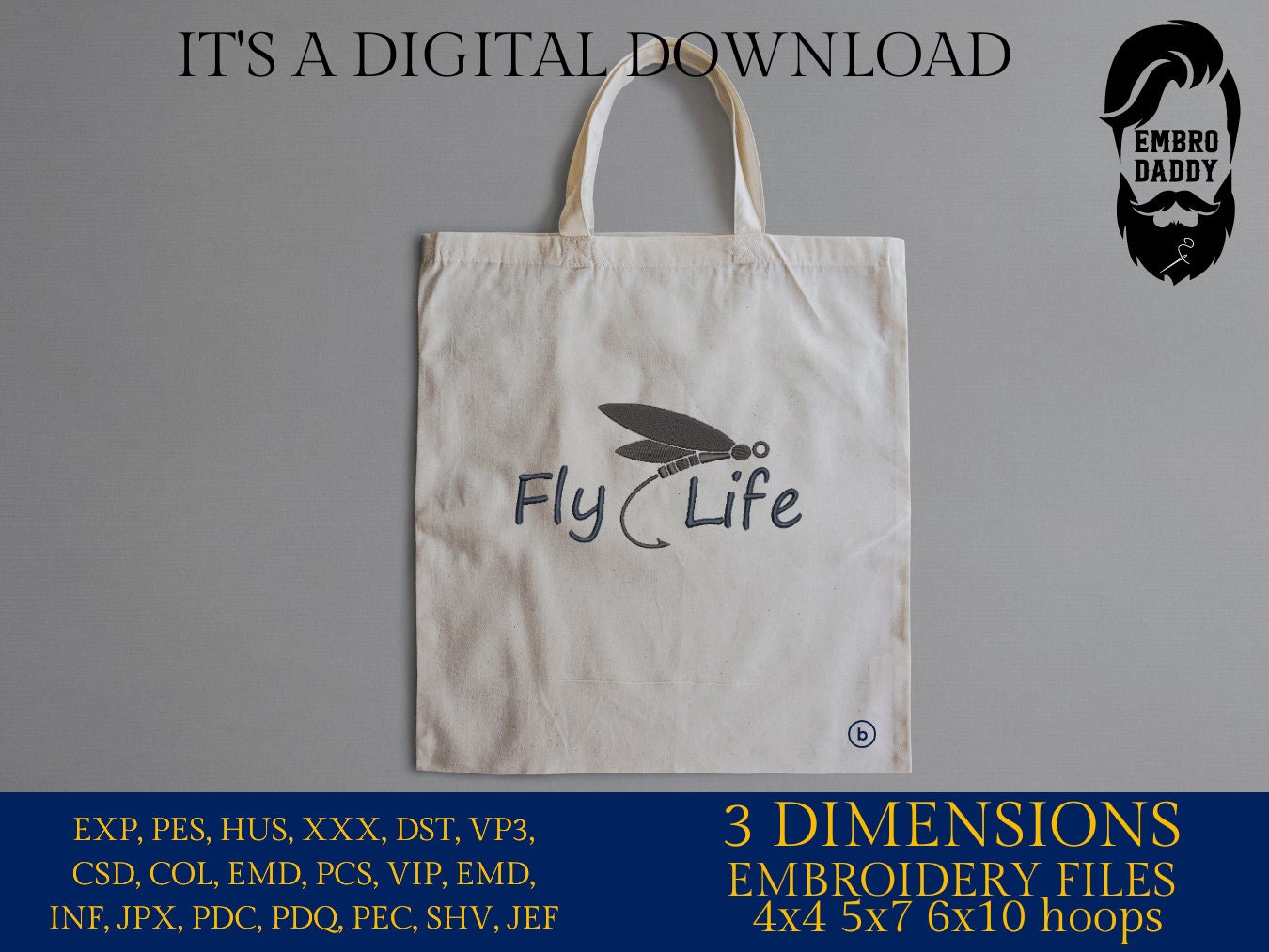Machine Embroidery files, Fly Life, PES, DST, hus & more