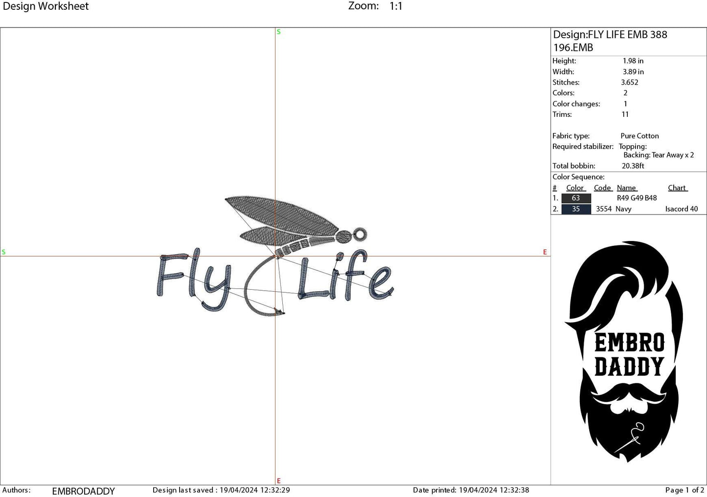 Machine Embroidery files, Fly Life, PES, DST, hus & more