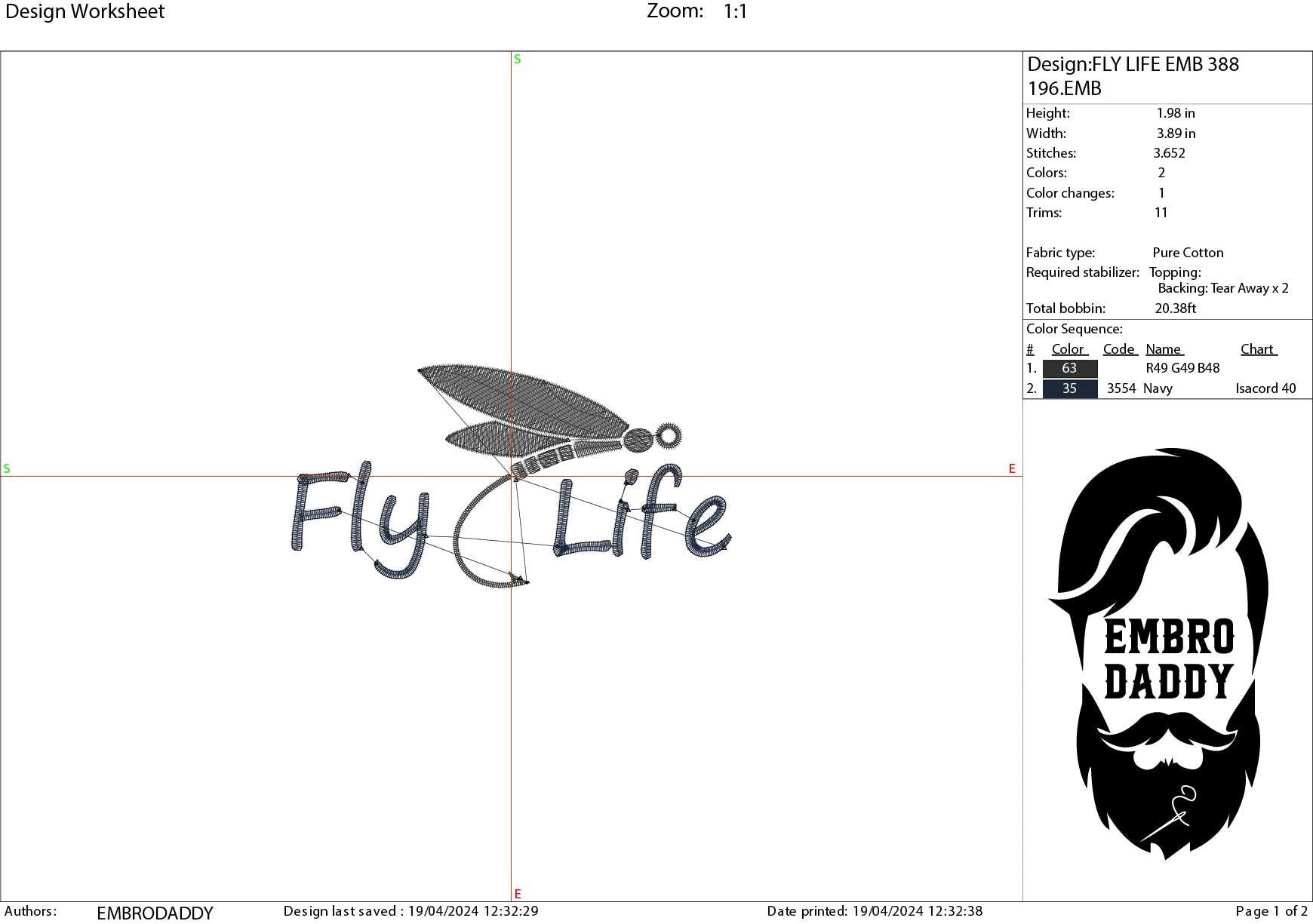 Machine Embroidery files, Fly Life, PES, DST, hus & more