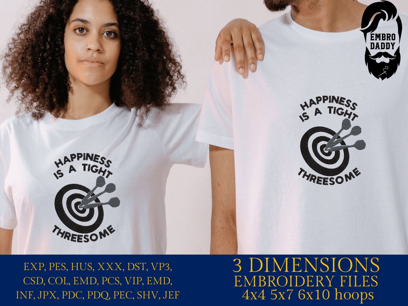 Machine Embroidery files, darts, happiness, funny, PES, DST, hus & more